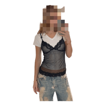 Oysho black lace camisole