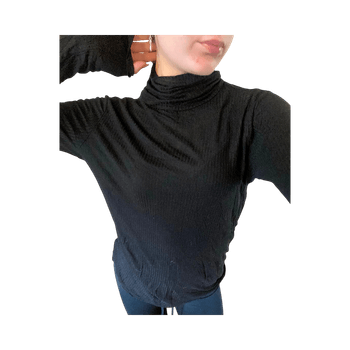Black turtleneck long sleeve shirt