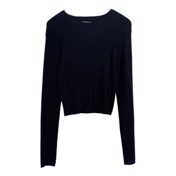 Black ribbed jumper
