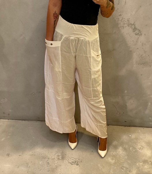 White wide-leg trousers