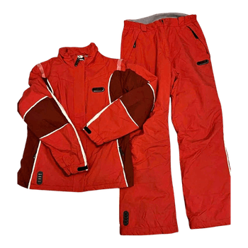 Red ski suit