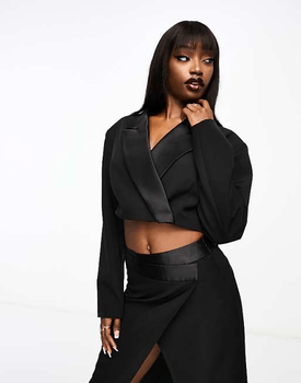 Black Cropped Tailored Blazer