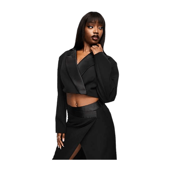 Black Cropped Tailored Blazer