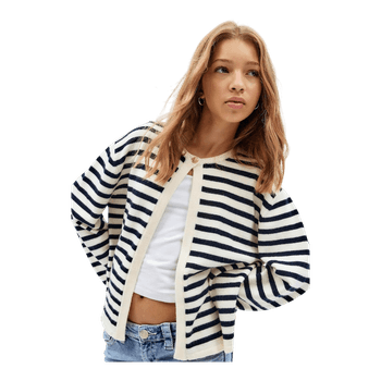 Cream striped cardigan