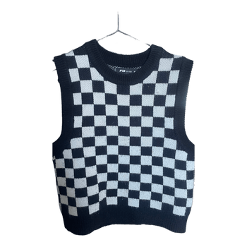 Black white checkered vest