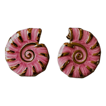 Pink seashell earrings