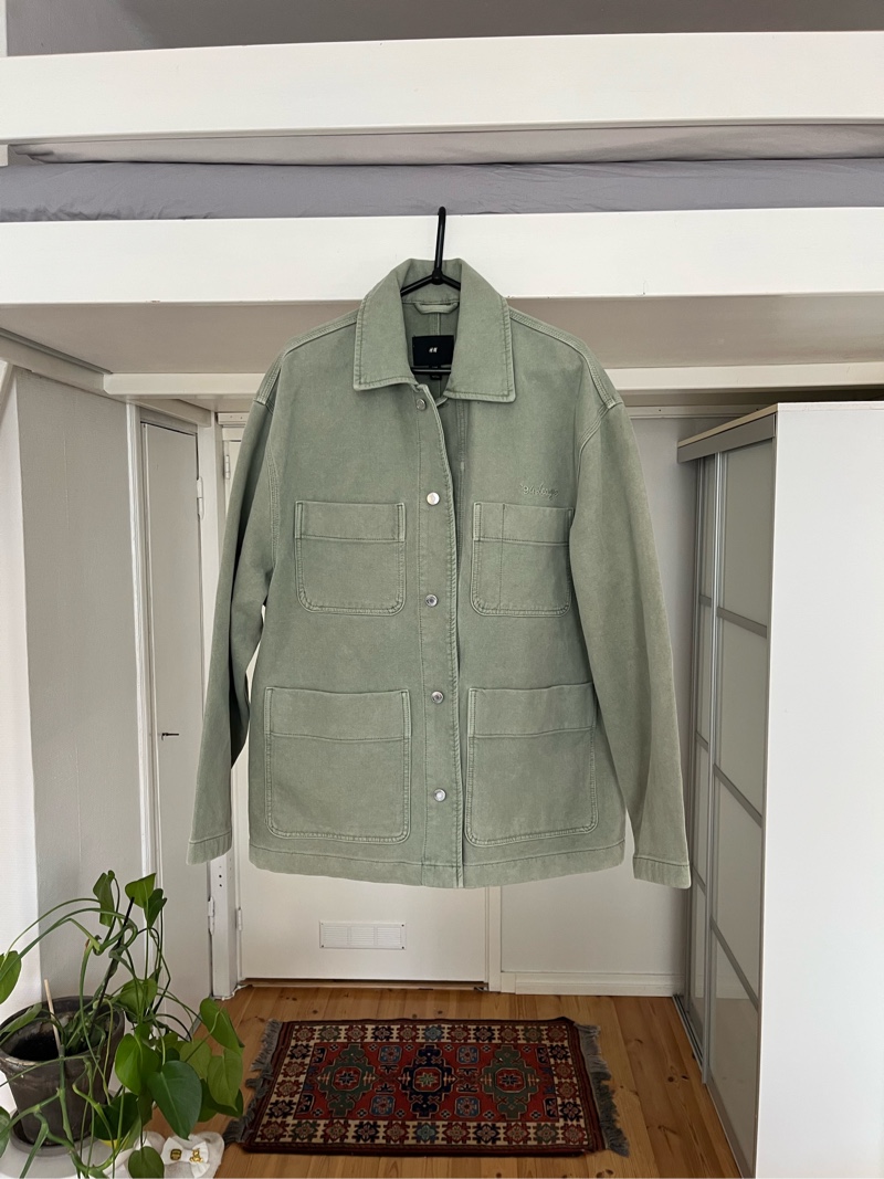 Oversized khakin vihreä takki