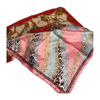 Silk satin square scarf 2 kpl