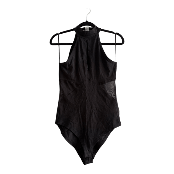 Black halter bodysuit