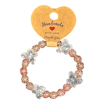 Pink beaded butterfly bracelet