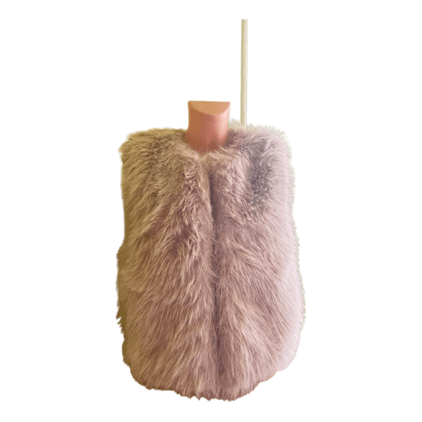 Beige faux fur vest