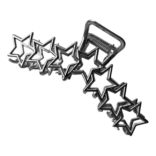 Silver star hair claw clip