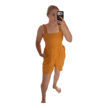 Oranžinis vasariškas kombinezonas