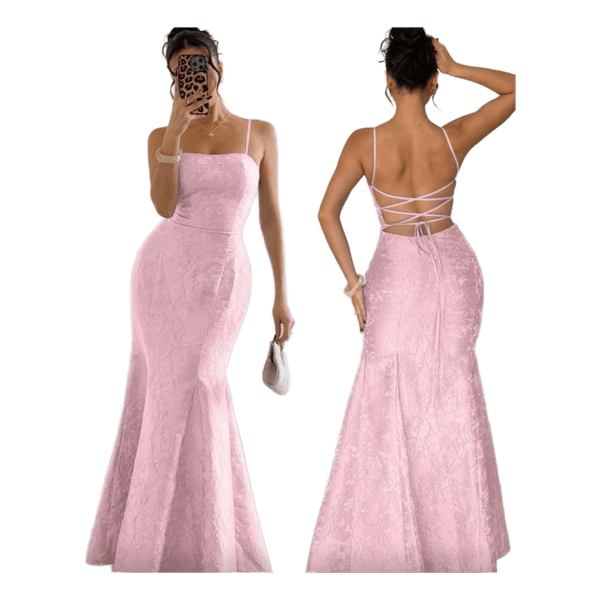 Pink floral maxi dress