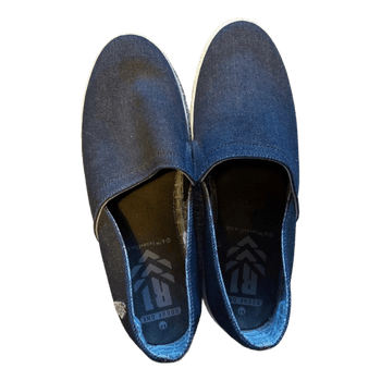 Blue denim slip-ons
