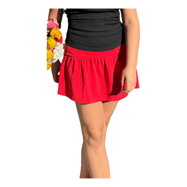 Red mini skirt