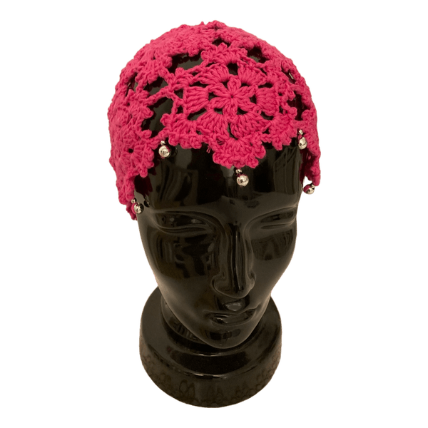 Pink hæklet hue