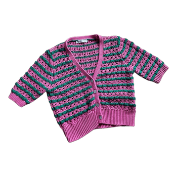 Pink and green cardigan