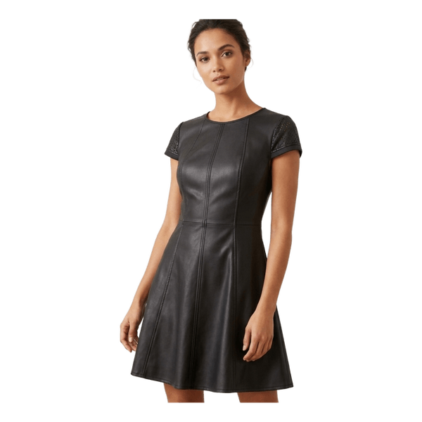 Black leather dress