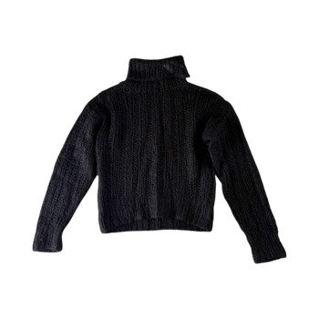 Black chunky turtleneck sweater