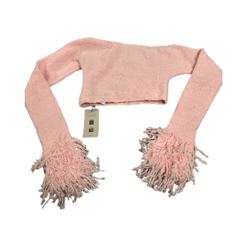 Pink fluffy cropped sweater