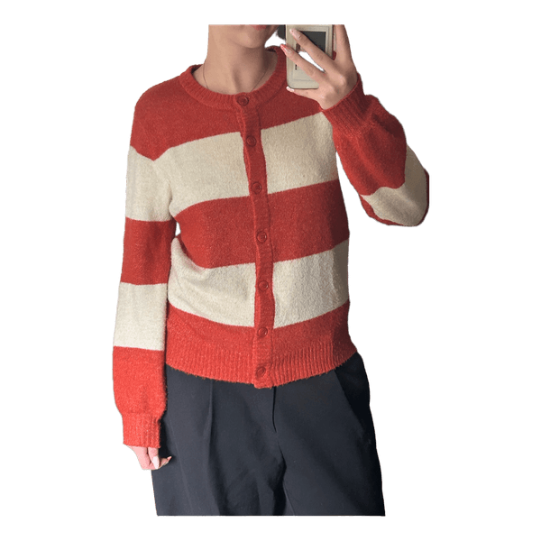 ICHI stribet cardigan