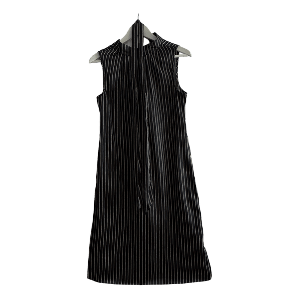 Black striped midi dress