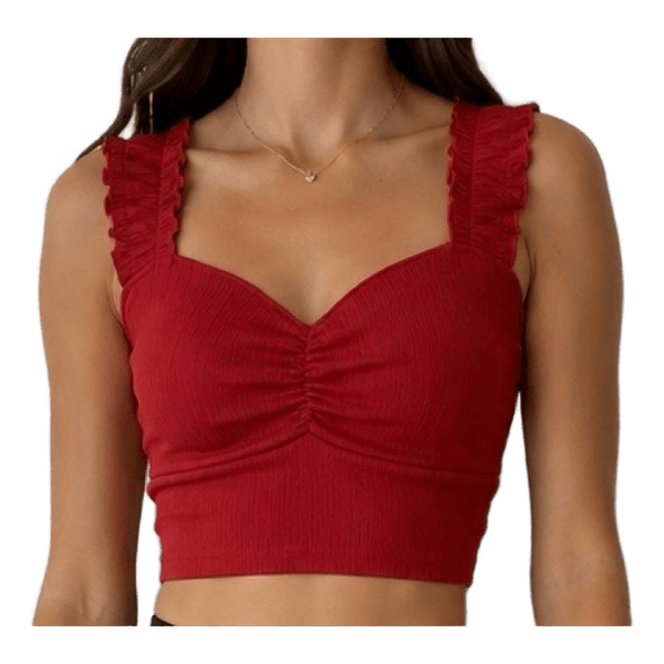 Raudas crop topas su raukiniais