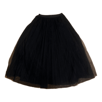 Black tulle midi skirt