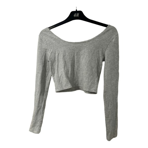 Harmaa pitkähihainen crop top