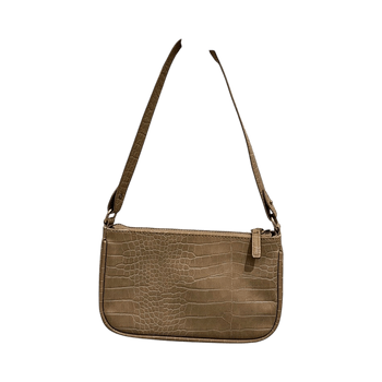 Beige faux leather handbag