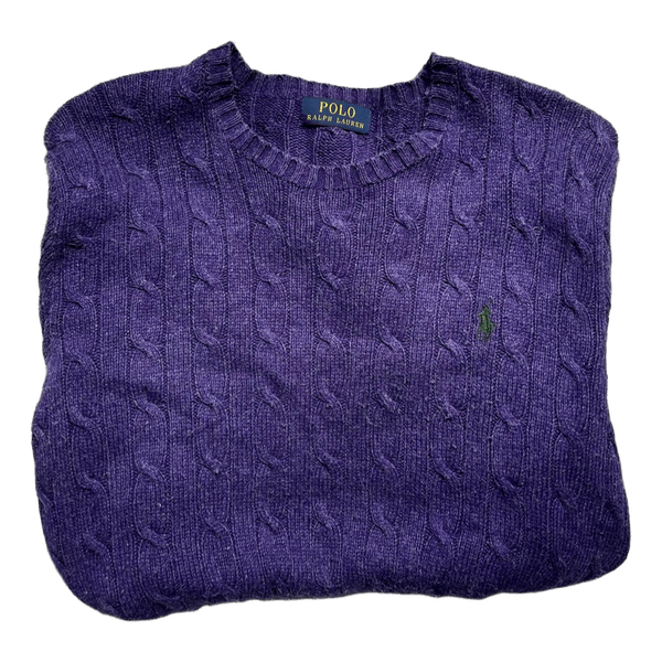 Violetti palmikkoneule