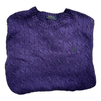 Violetti palmikkoneule