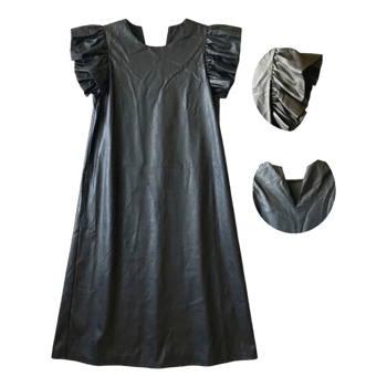 Black faux leather dress