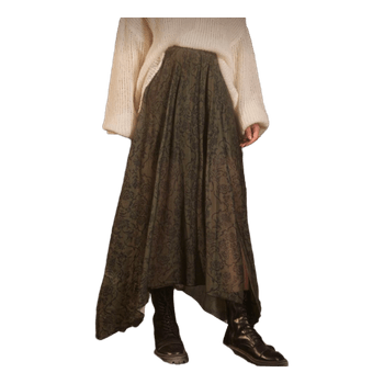 Green floral maxi skirt