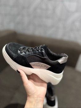 Black platform sneakers