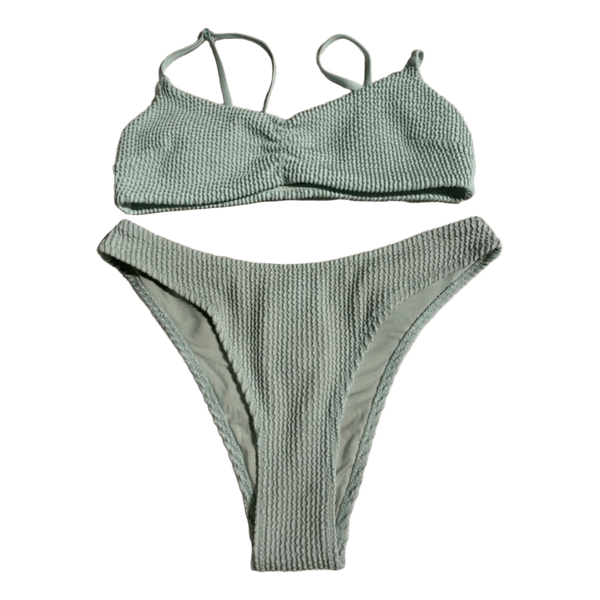 Lysegrøn tekstureret bikini