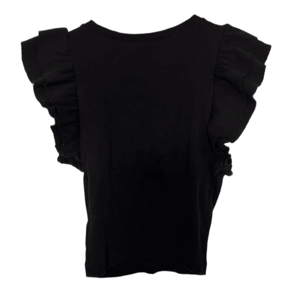 Black ruffle top