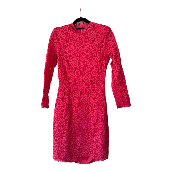 Pink lace long sleeve dress