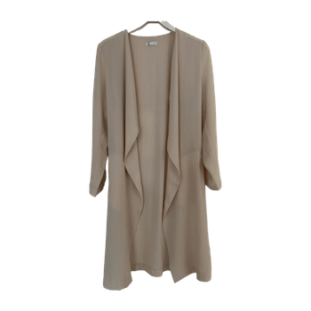 beige pitkä kevyt takki 