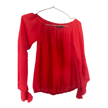 Boohoo red blouse