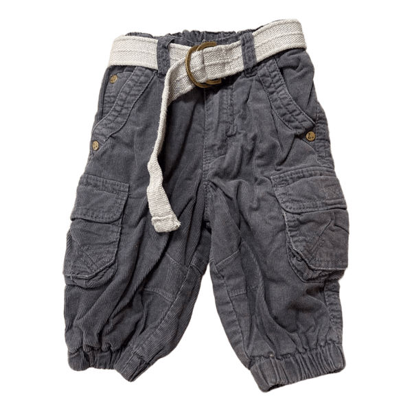 Grey corduroy cargo trousers