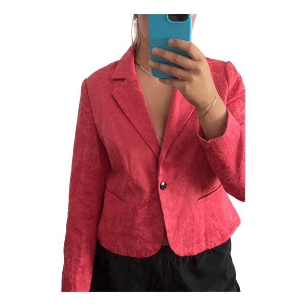 Pink mønstret blazer
