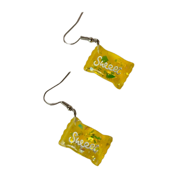 Yellow sweet candy earrings - korvakorut 