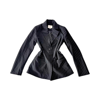 Black pinstripe blazer