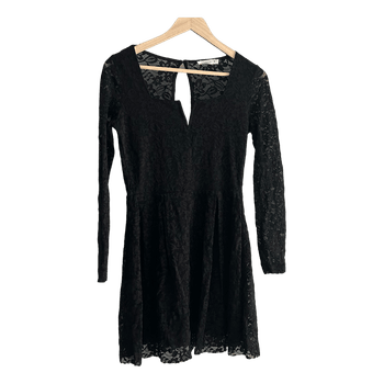 Black lace mini dress