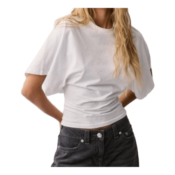 Hvid kortærmet cropped t-shirt
