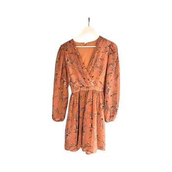 NLY TREND Flower Print Dusty Pink Dress / Size 38