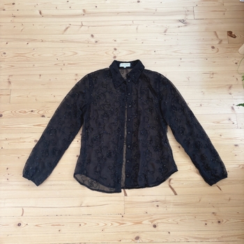 Black sequin embellished blouse