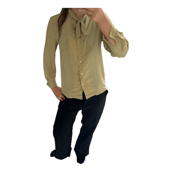 Striped tie neck blouse